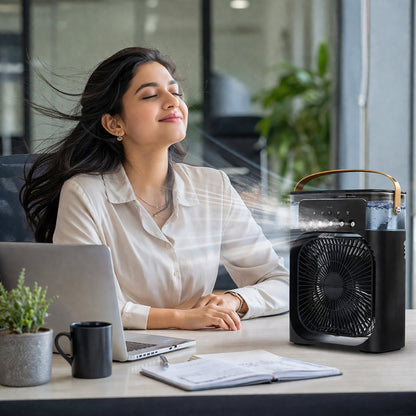  Portable Air Cooler Fan with 7-Color Light – Personal AC Fan - key feature close-up