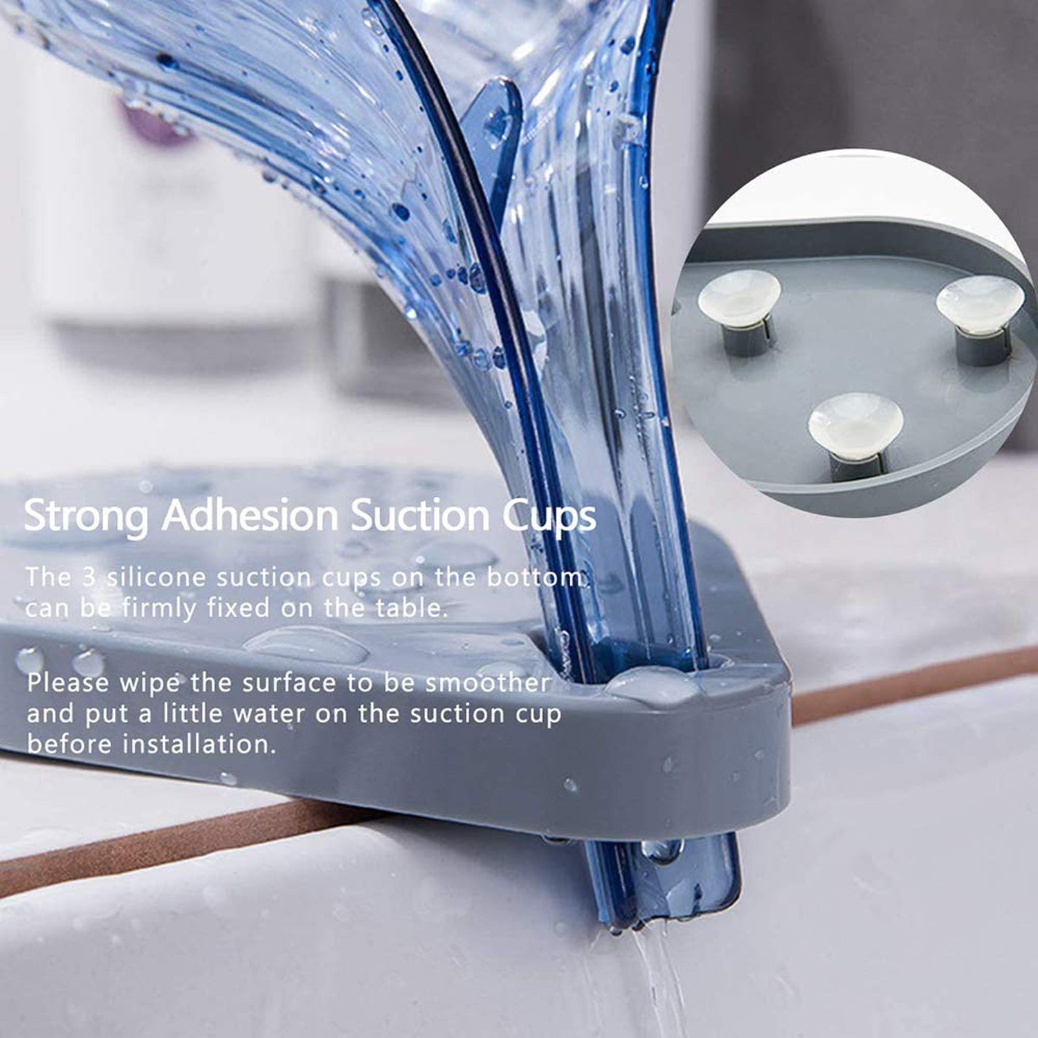 Bathroom countertop soap holder