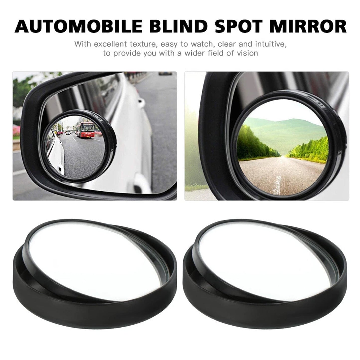 Car Blind Spot Convex Side Mirror Set (2 Pc / Mix Color)