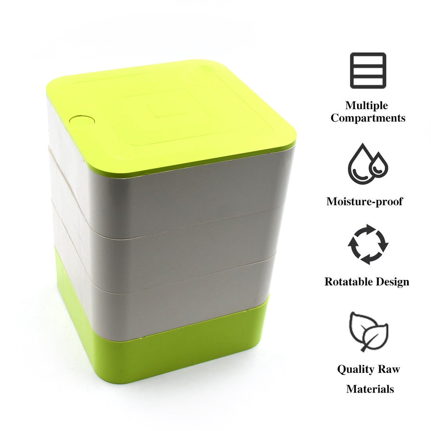 360-degree rotation 4-layer jewellery box for earrings and accessories India