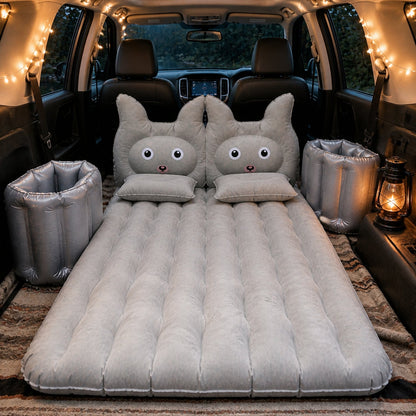 Car Air Mattress Bed Set with Inflatable Cushions and Pump -1 Set (Mix Design)