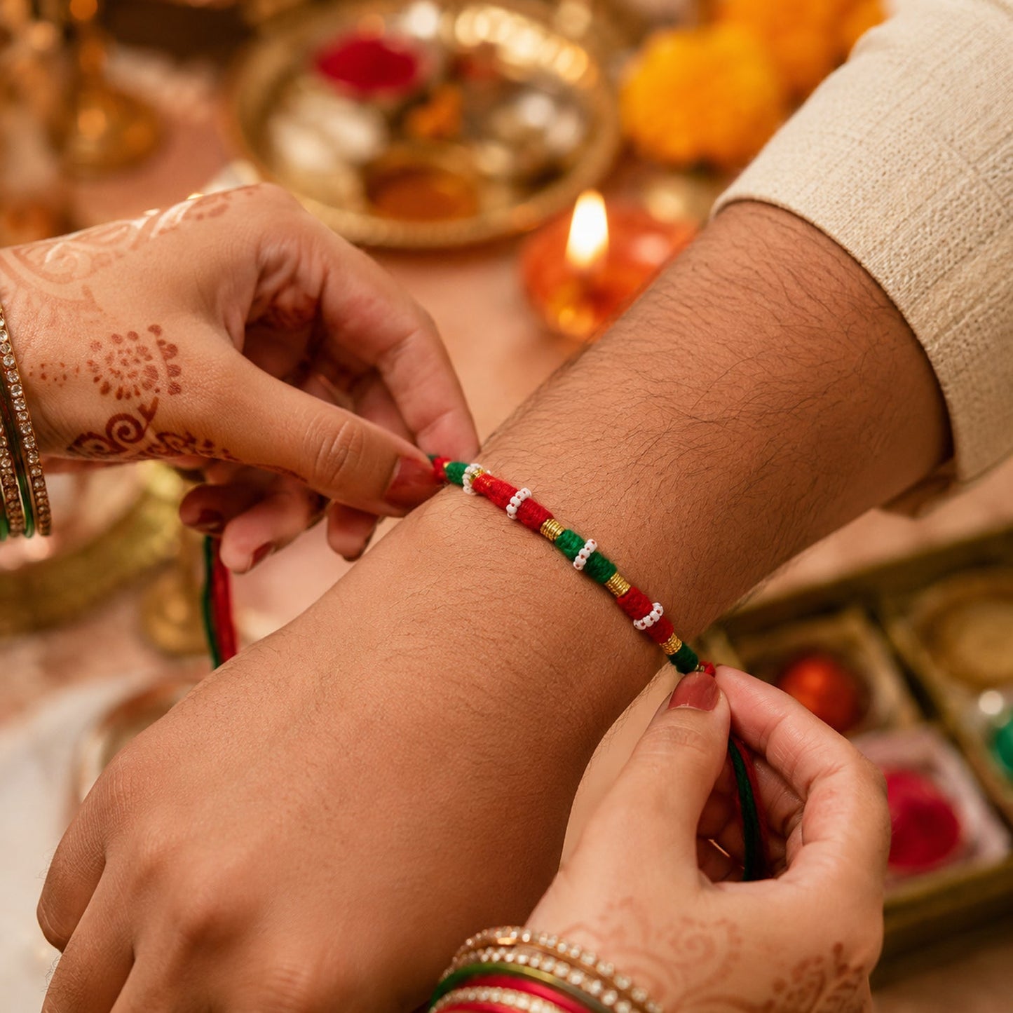 Traditional Tricolor Rakhi 
