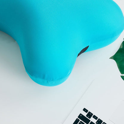 Detailed view of the neck support pillow's texture.