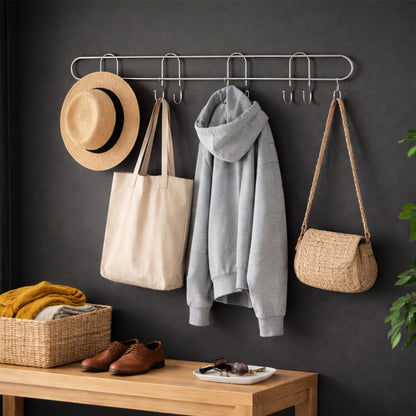 wall mounted hook rack for kitchen bathroom use