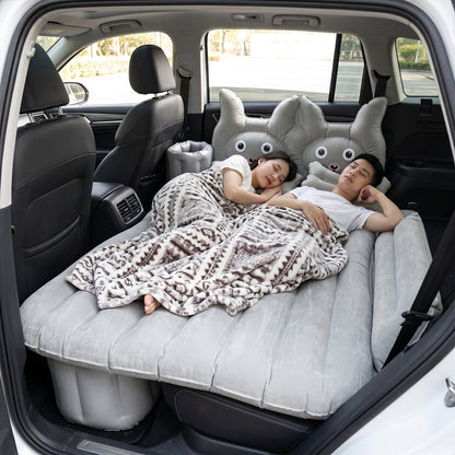 Car Air Mattress Bed Set with Inflatable Cushions and Pump -1 Set (Mix Design)