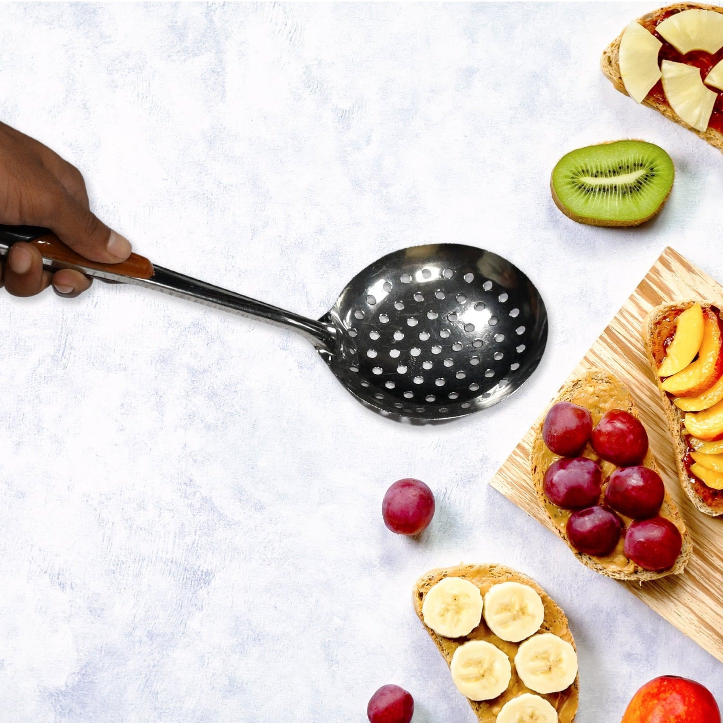 Stainless Steel Slotted Skimmer – Heat-Resistant Spoon for Cooking