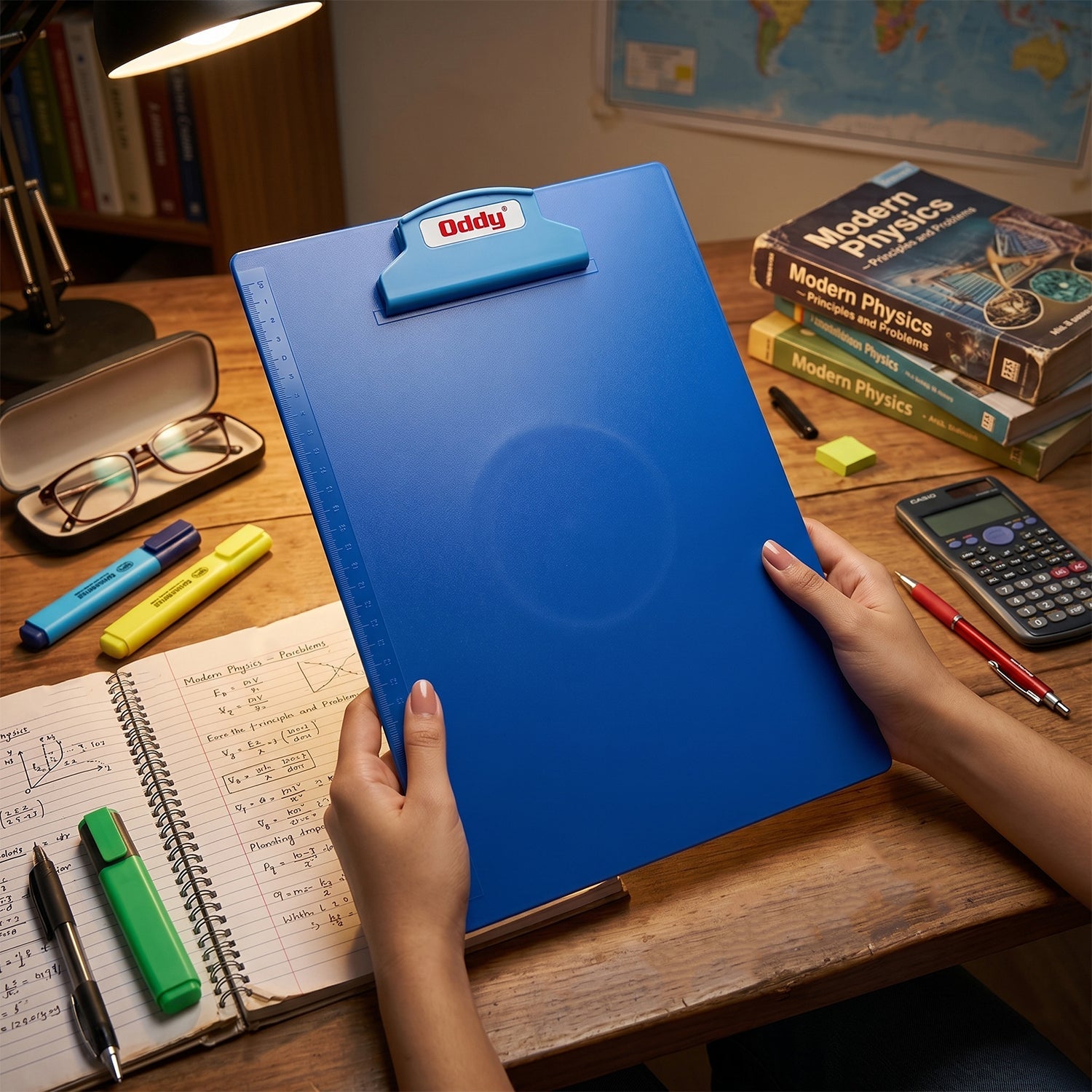 blue clipboard writing pad