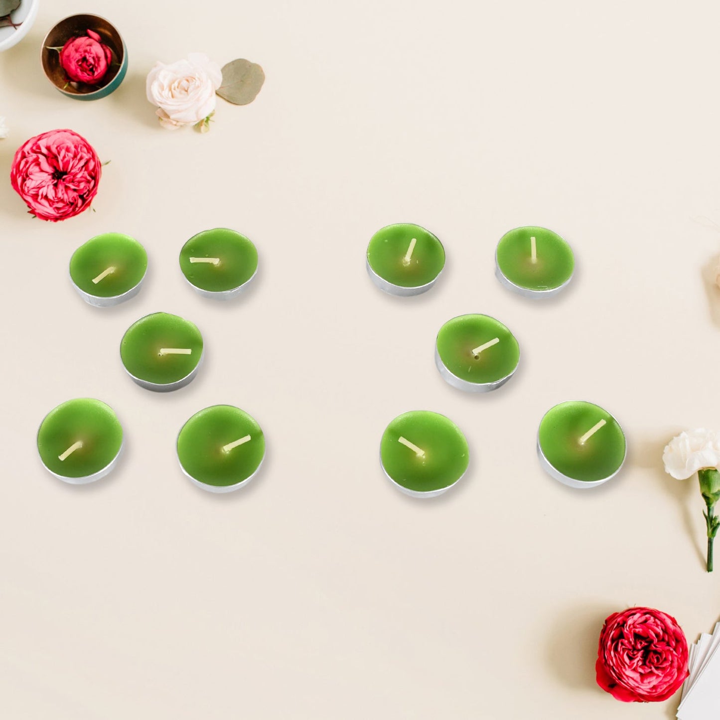 8–9 Hour Unscented Smokeless Candles for Festivals, Parties & Dinners (10 Pc)