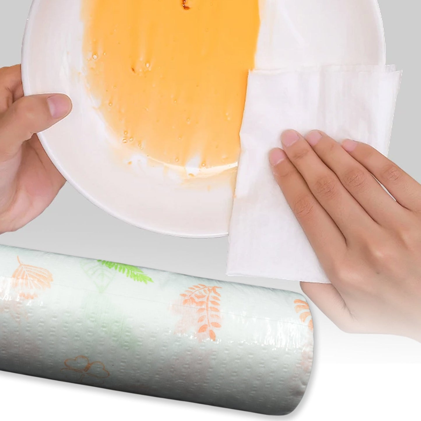Non Woven Reusable Tissue Roll Oil Absorbing Paper Towel 40 sheets / Pulls