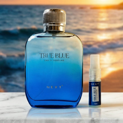elegant True Blue perfume bottle front view
