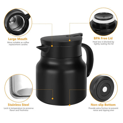 Thermal Coffee Carafe & Water Bottles with LED Display (500 ml & 1000 ml)