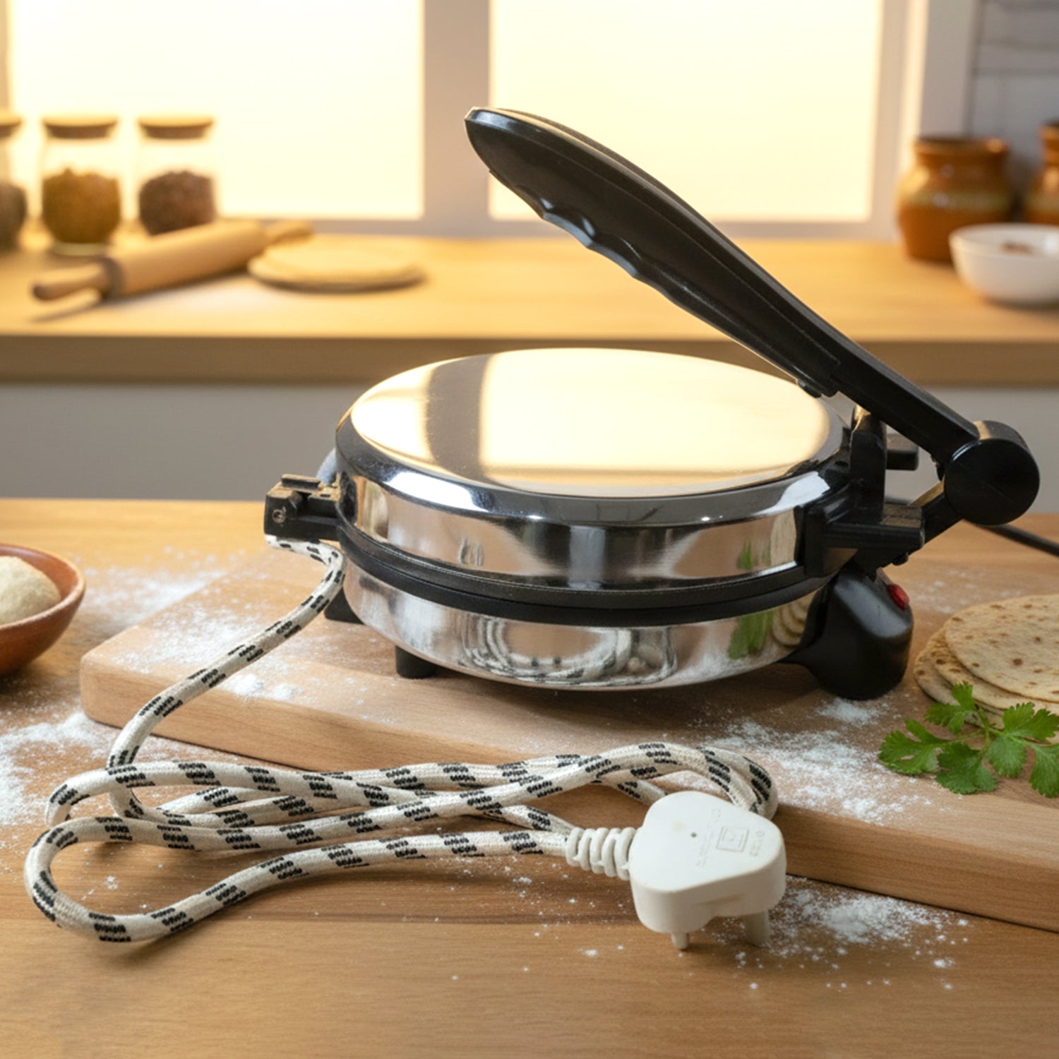  Electric Roti Maker Stainless Steel - specs detail shot