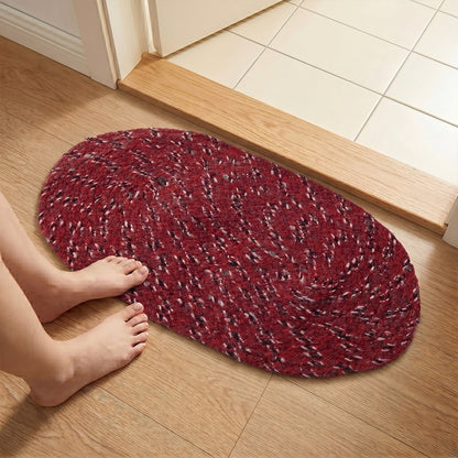 Cozy Red Oval Mat