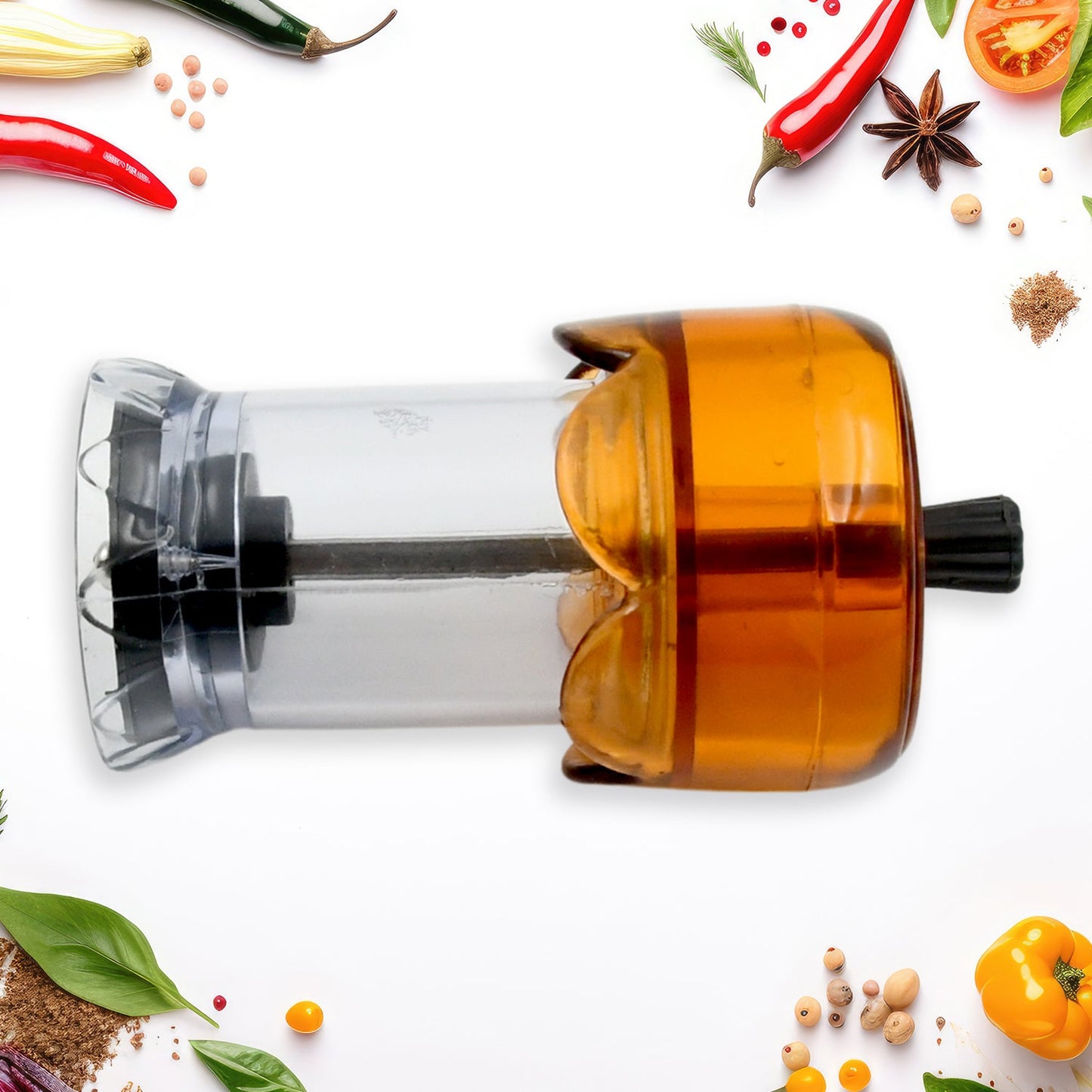 Transparent Plastic Salt and Pepper Grinder Manual Pepper Grinding Tool Crusher 1 Pc
