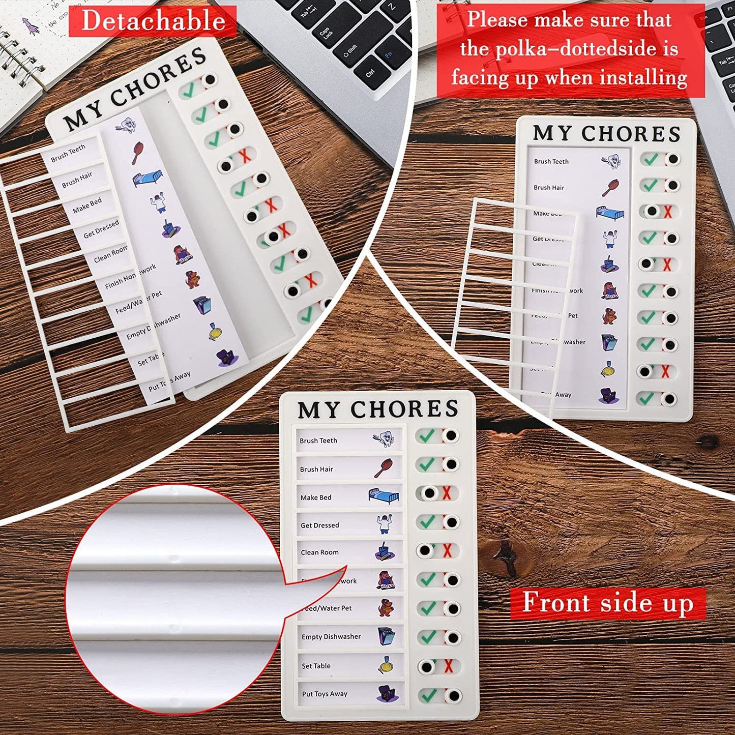 Portable Chores Note Board (20×12 cm, Mix Color)