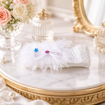 Cute Soft Elastic Floral Baby Headband Stylish Stretchable Hair Band (1 Pc)