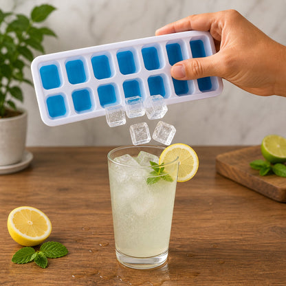 Multipurpose Plastic Ice Cube Tray With Lid (1 Pc, 14 Gride)
