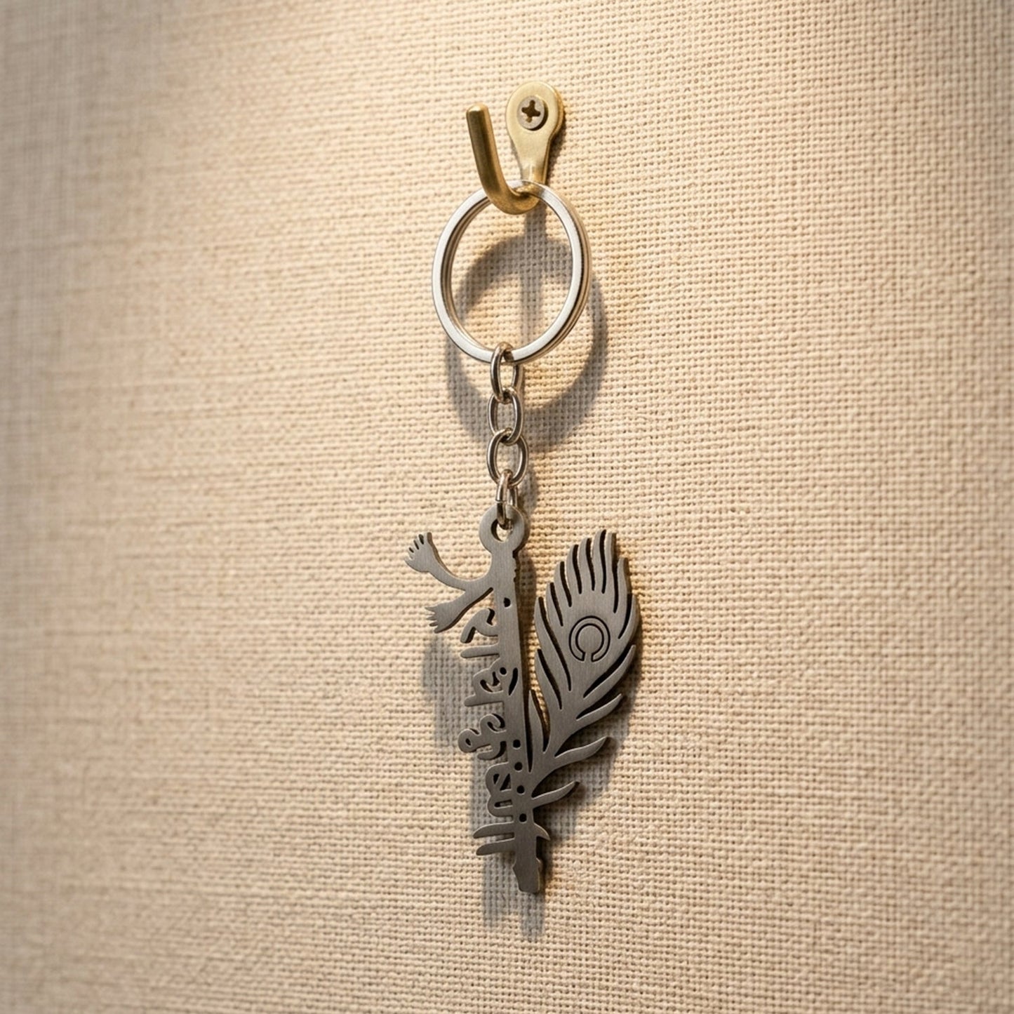 metal krishna keychain charm