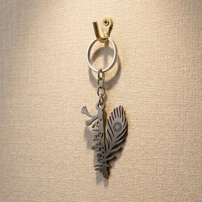 metal krishna keychain charm