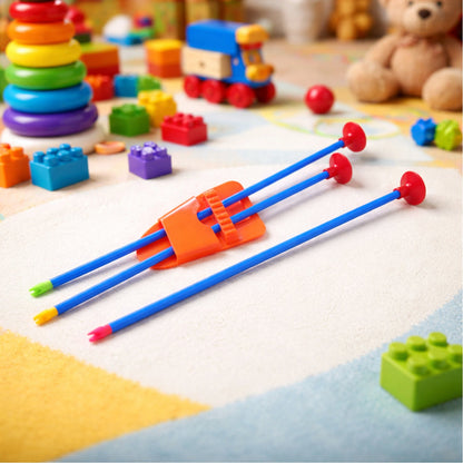 Plastic Archery Bow Arrow Toy Set with single knife and 3pc Arrow and Target Board
