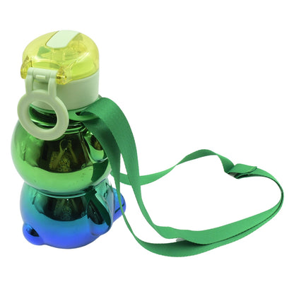 Cute Plastic Water Bottle with Strap & Stickers  Kids School Bottle (1 Pc)