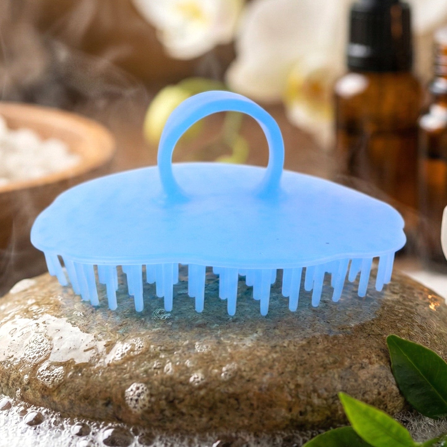 Gentle silicone head massage brush