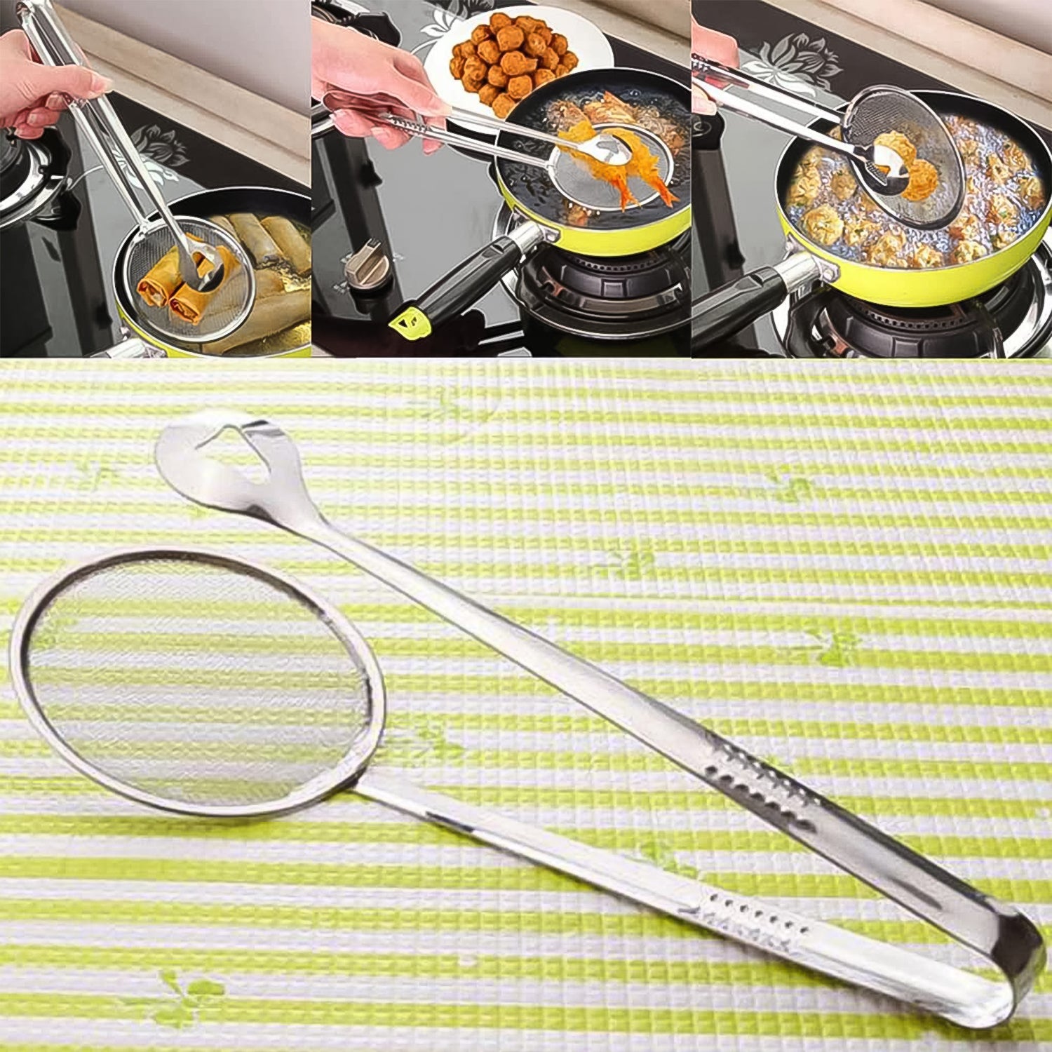  2-in-1 Stainless Steel Filter Spoon with Clip - scale and size reference