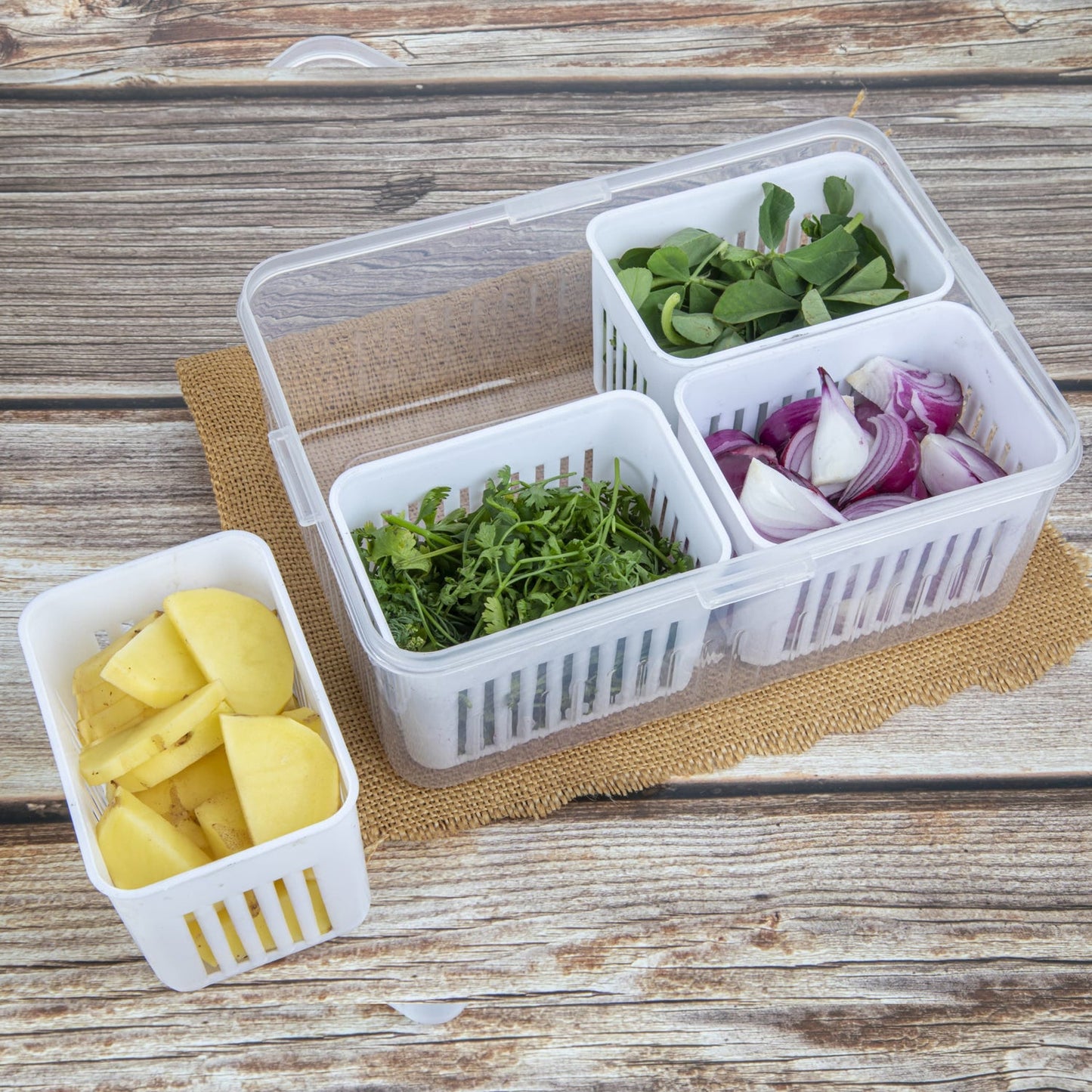 Fridge Storage Box – Freezer & Kitchen Organizer for Vegetables & Food (1 Pc)