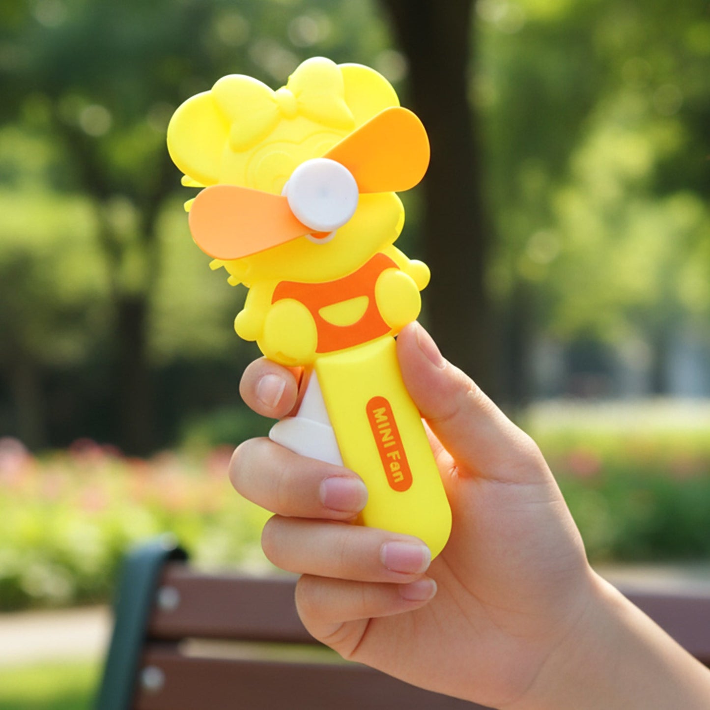 Hand Press Mini Portable Fan Toy (1 Pc, Mix Color & Design)