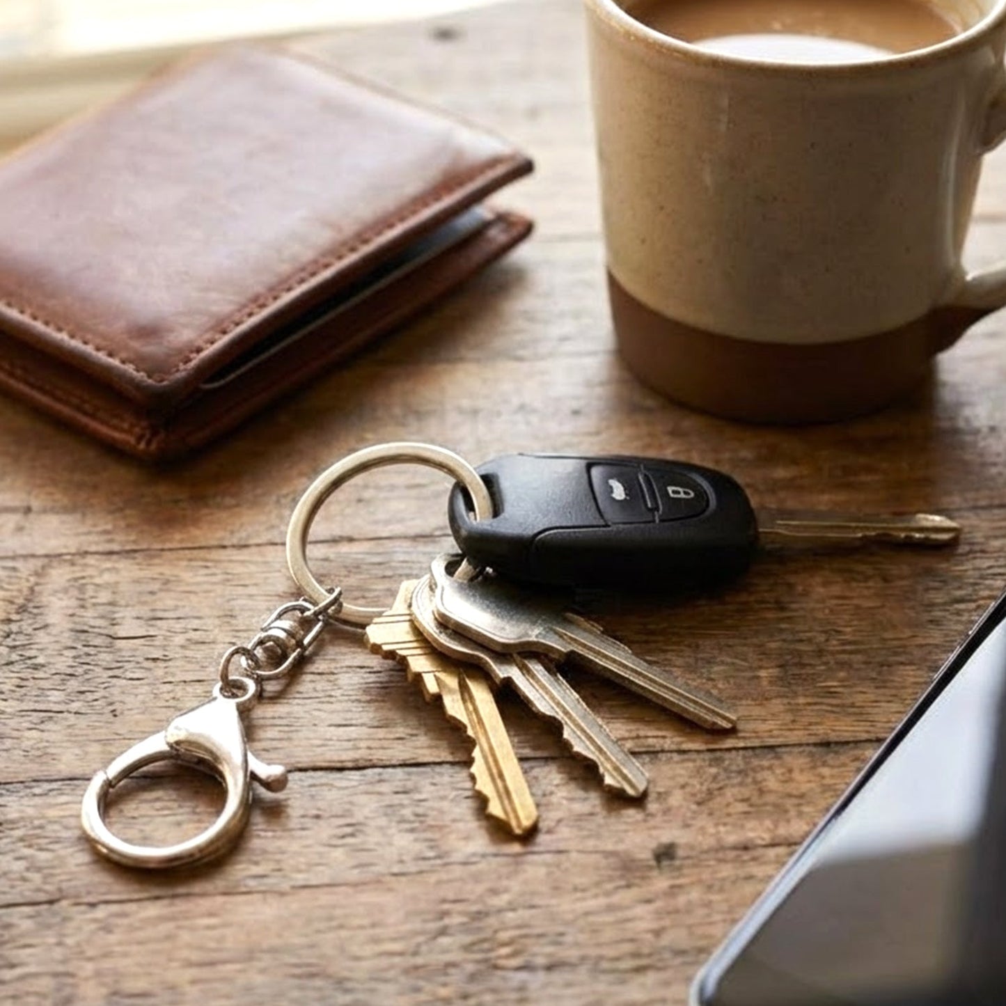 strong metal key ring for car and house keys