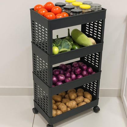  4-Layer Plastic Storage Rack Wheels - feature