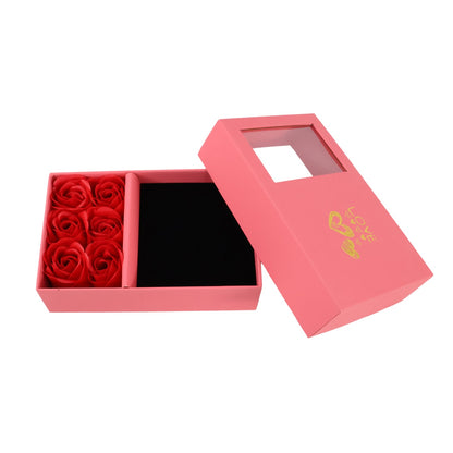 Jewellery gift box rose packaging with lid side view India