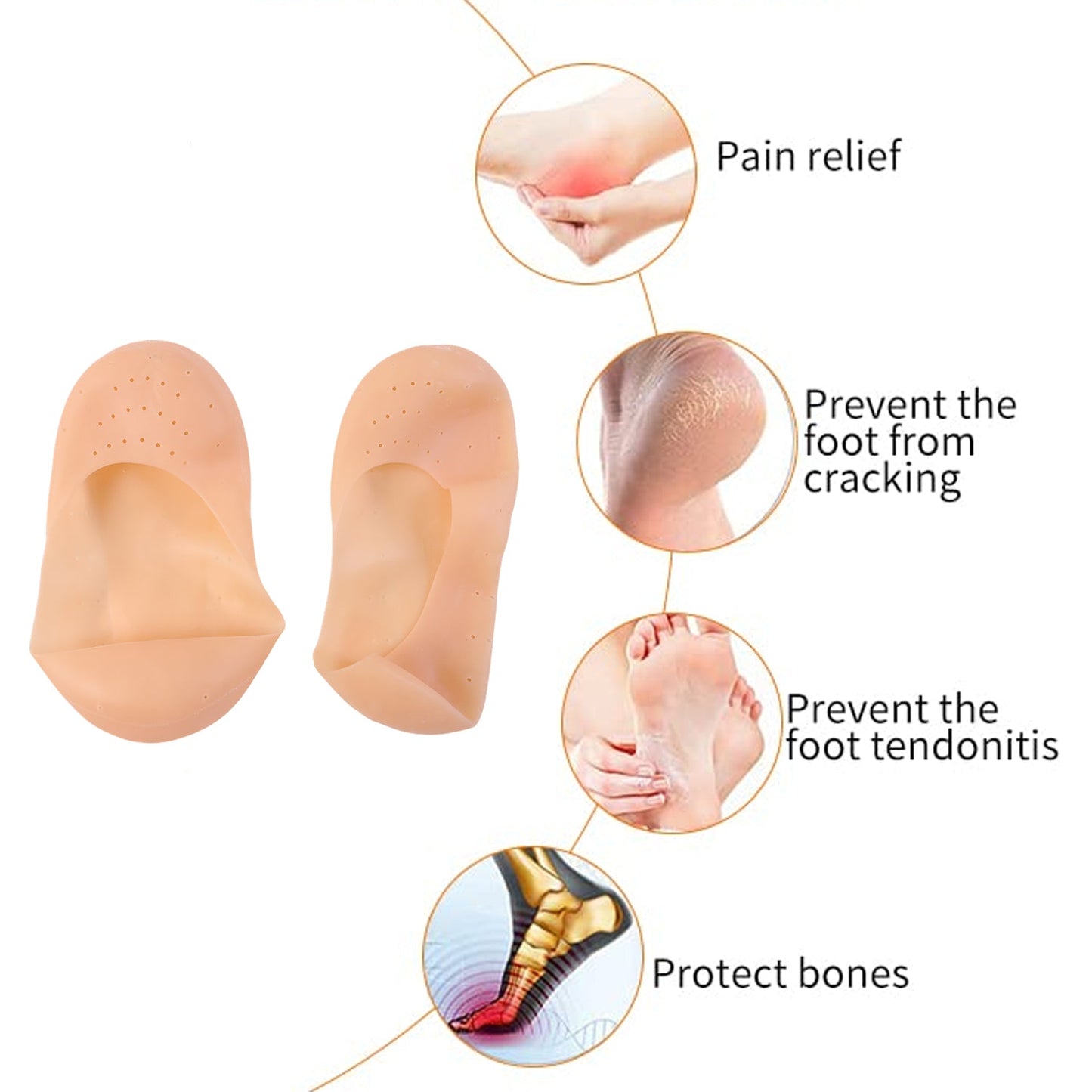 Silicone Heel Protector Socks – Anti Crack Foot Care Socks (1 Pair)