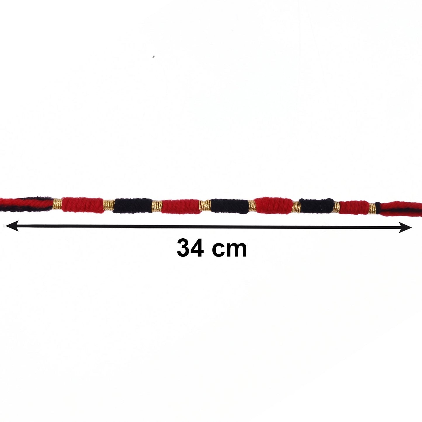 Handmade Black and Red Bracelet Rakhi for Brother (1 Pc)