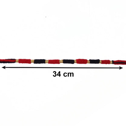 Handmade Black and Red Bracelet Rakhi for Brother (1 Pc)