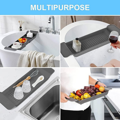 Retractable Bath Caddy, Retractable (78 Cm Long Adjust / 1 Pc / With White Box)