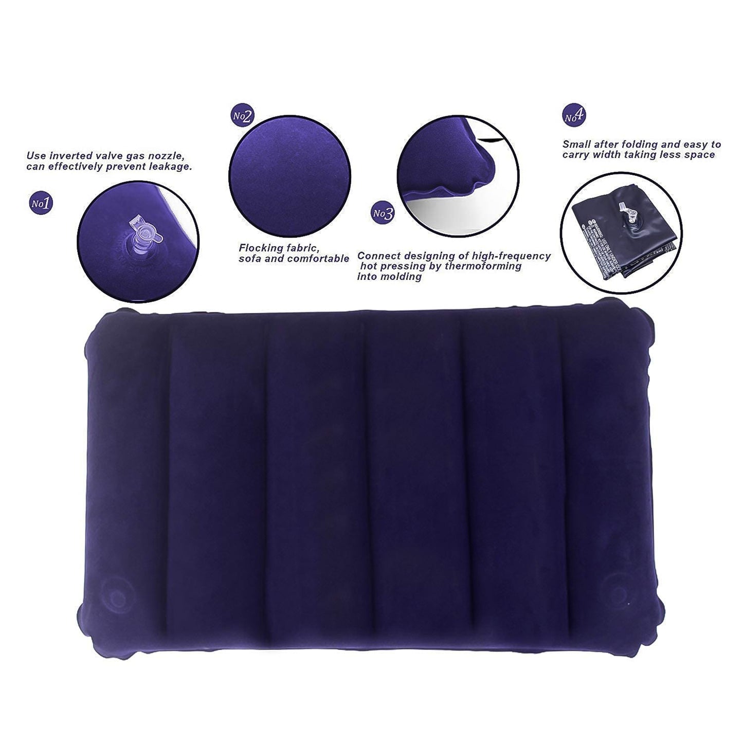  Velvet Air Inflatable Travel Pillow Blue - packaging shot