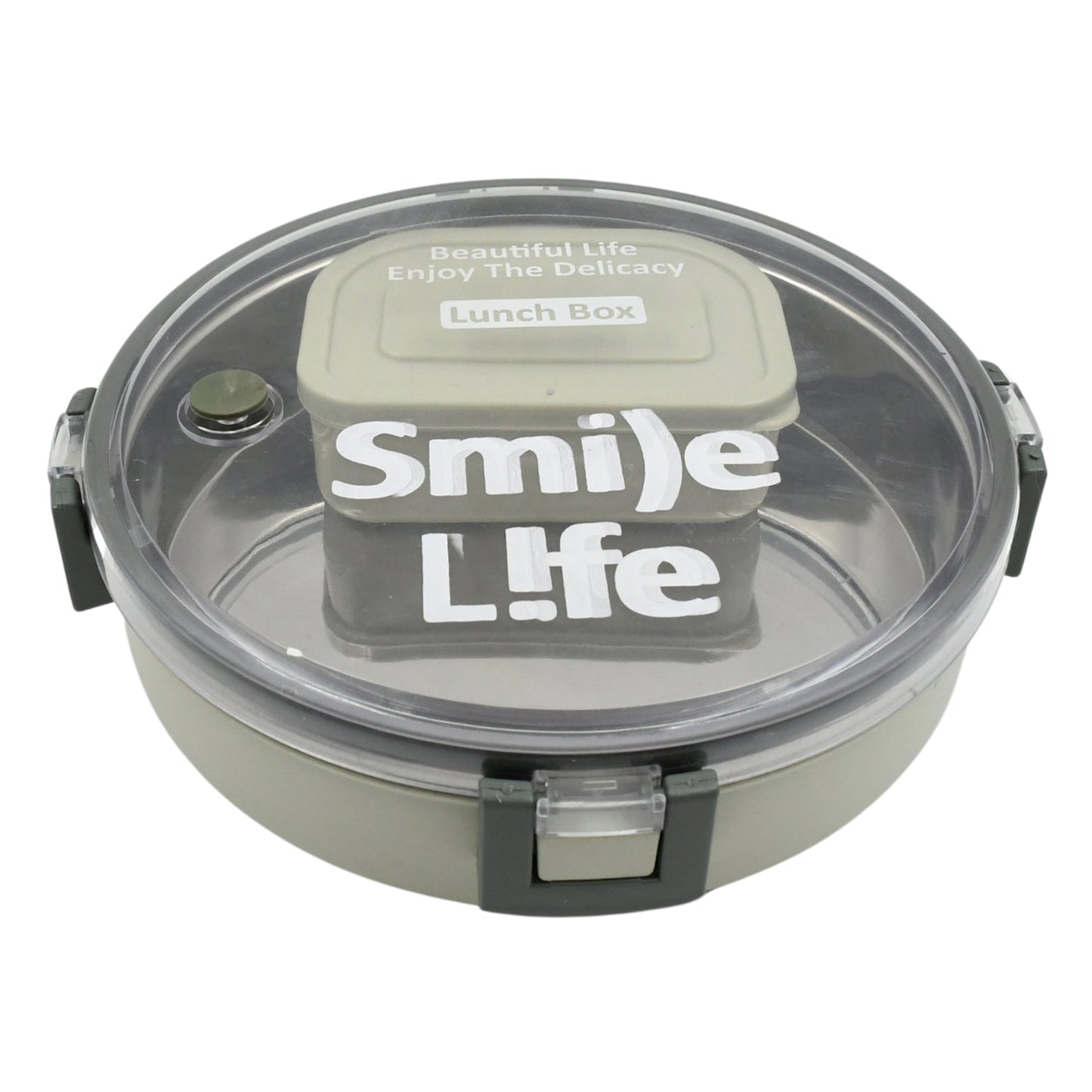 Miracle Stainless Steel Round Lunch Box (450 ML + 250 ML Approx)