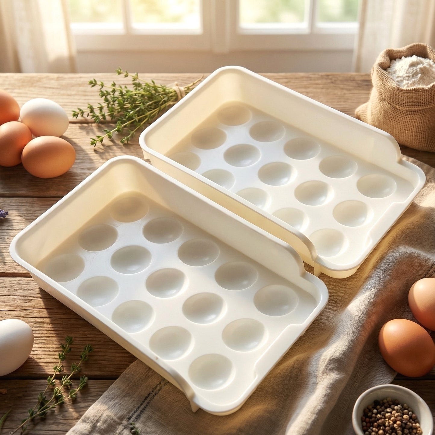  durable plastic egg holder tray set