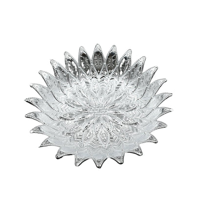Decorative tray with silver plastic finish for festive occasions India