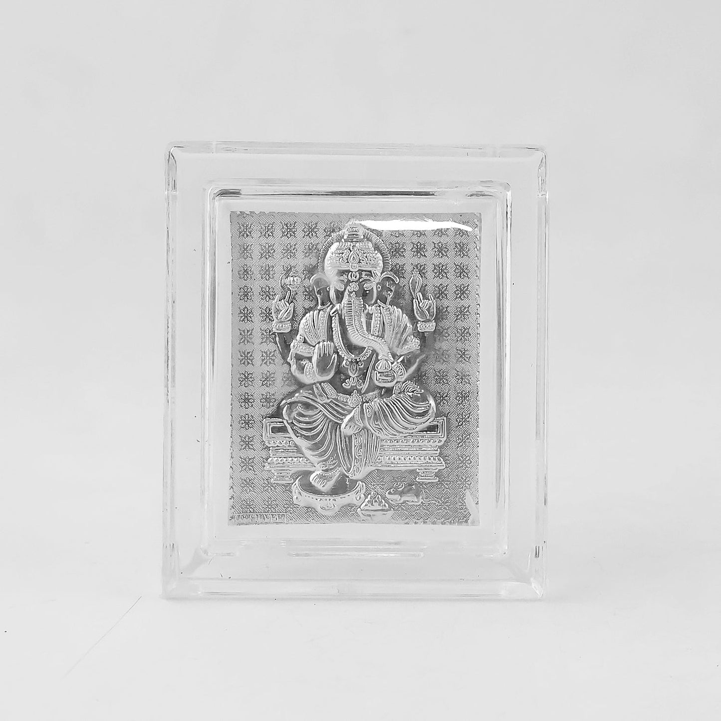  Embossed Silver-Plated Lord Ganesha Photo Frame - packaging shot