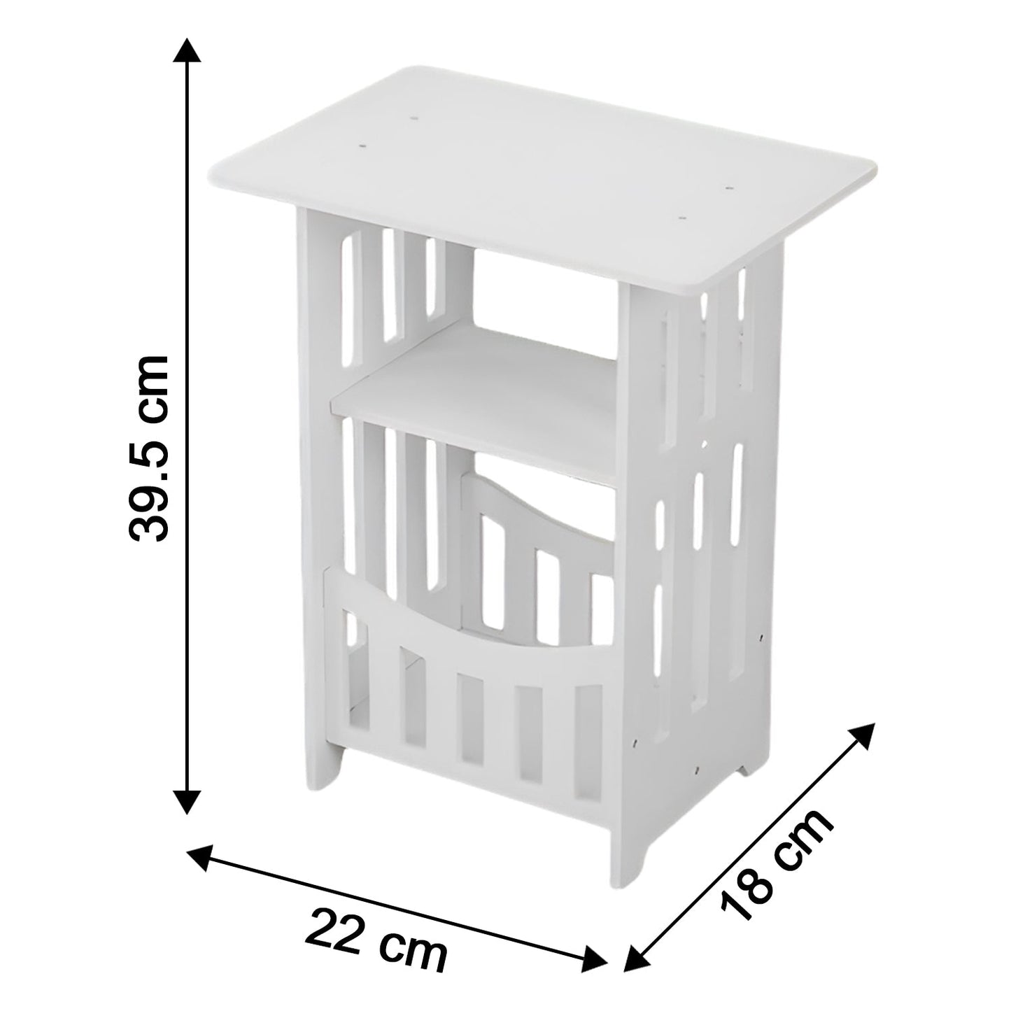 Portable Multipurpose Table with Storage Rack (1 Pc, 39.5x22x18 Cm)