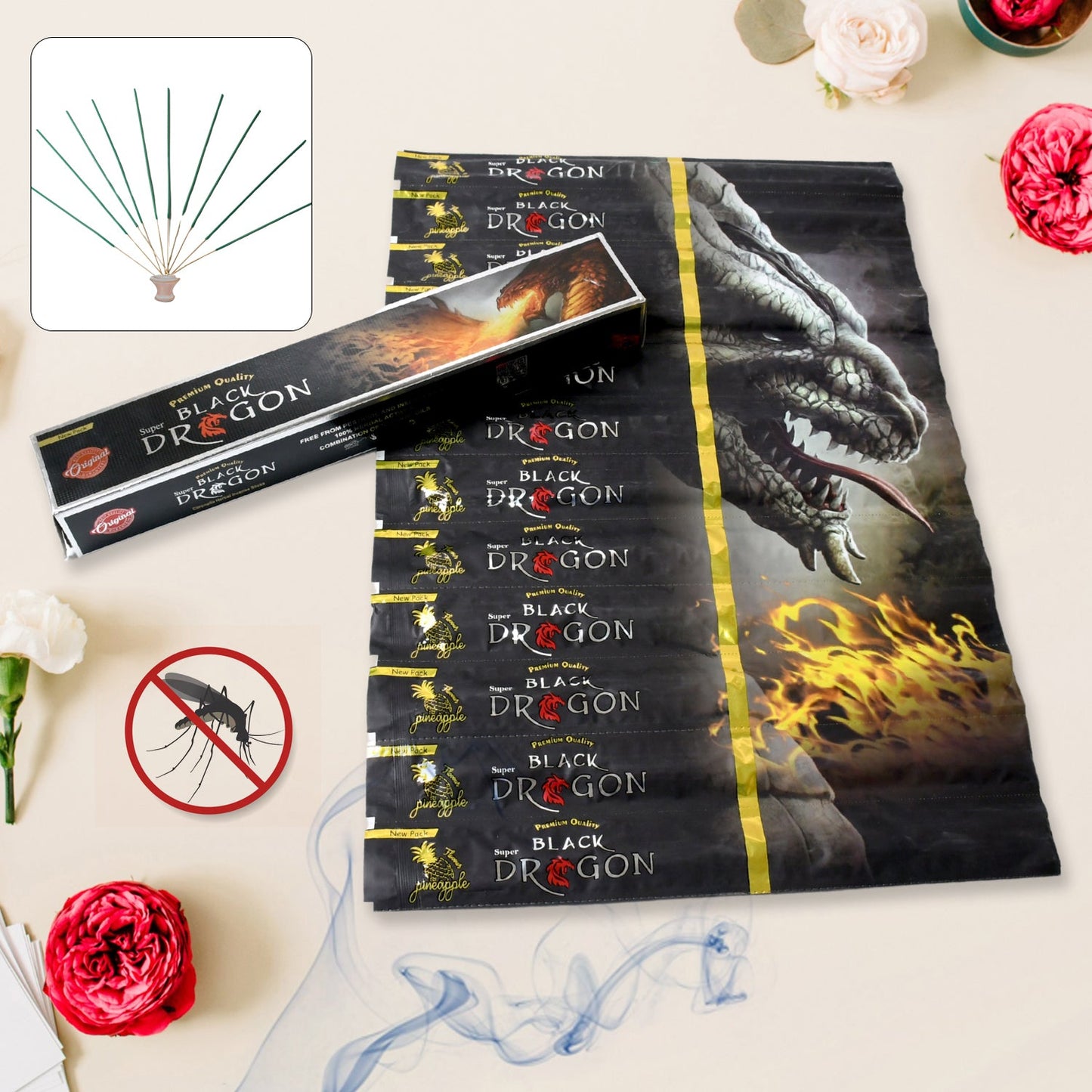 Mosquito Agarbatti Stick Herbal 1 Box ( 12 Packet / 120 Sticks )