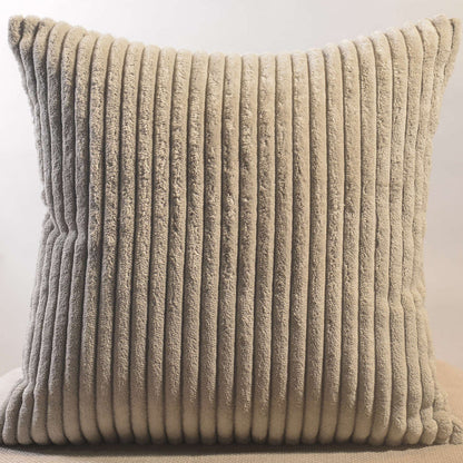 Soft Corduroy 16x16 Throw Pillow Cover Square Decorative Cushion Case (1 Pc)