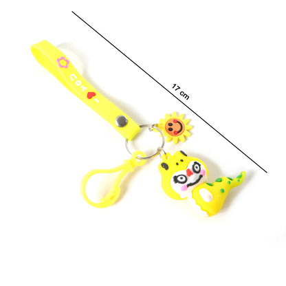 mini dinosaur cartoon keychain with strap