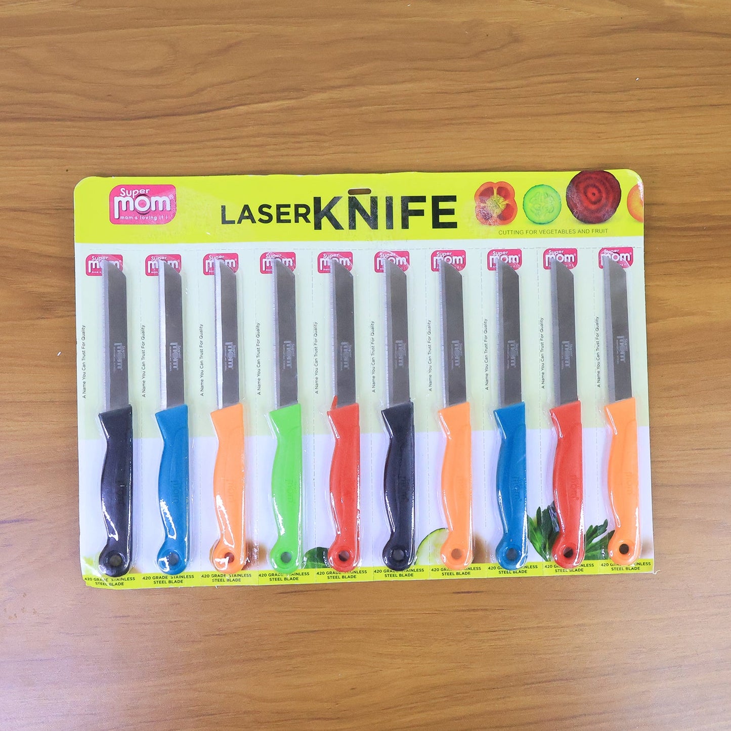 Supermom Stainless Steel Kitchen Laser Knife, Chhari  (10 Pc / Set)