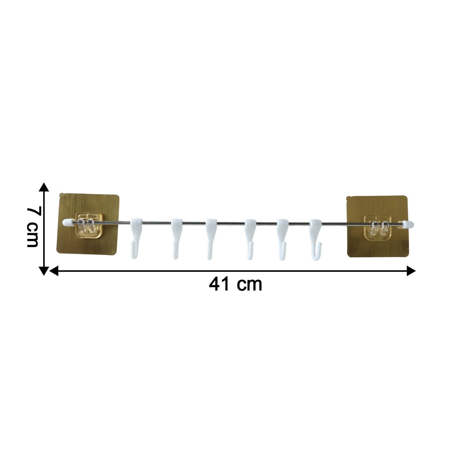 Wall Mounted Adhesive Kitchen Utility Hook Rack (1 Set)