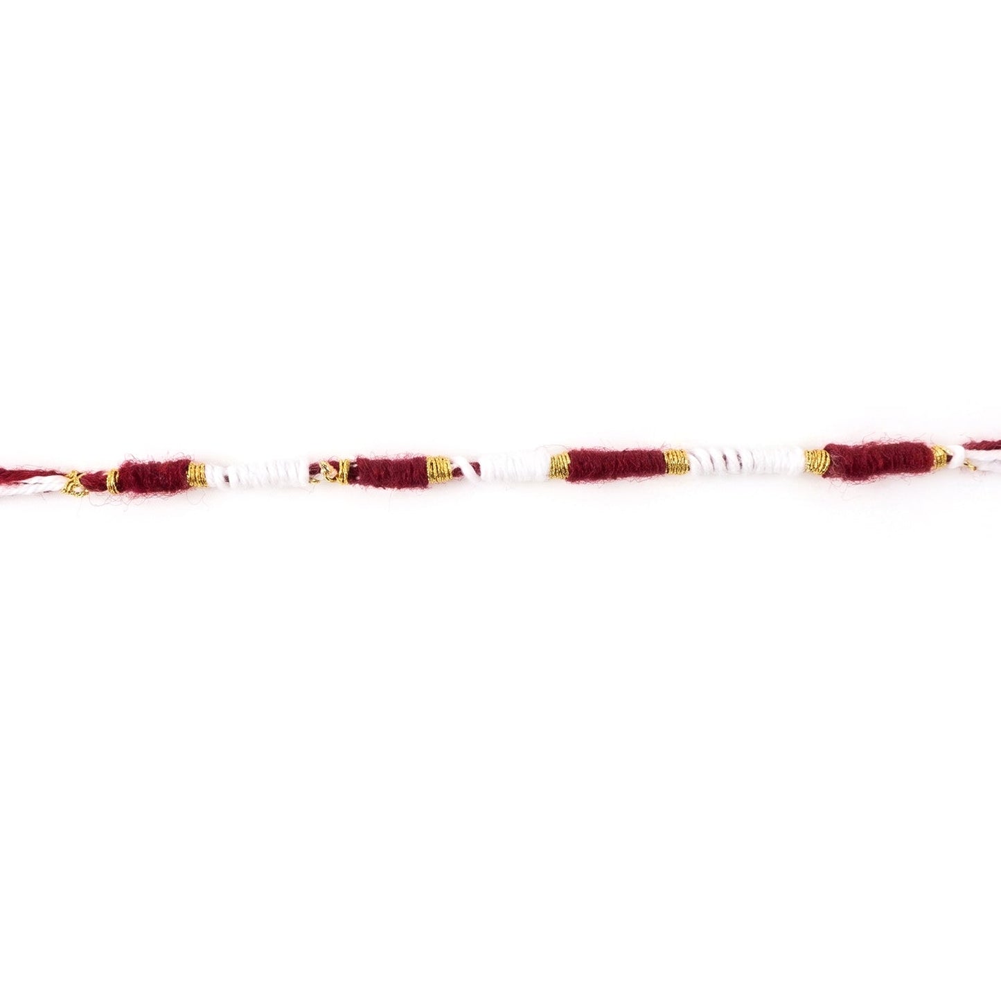 Red White Mauli Rakhi with Gold Wire