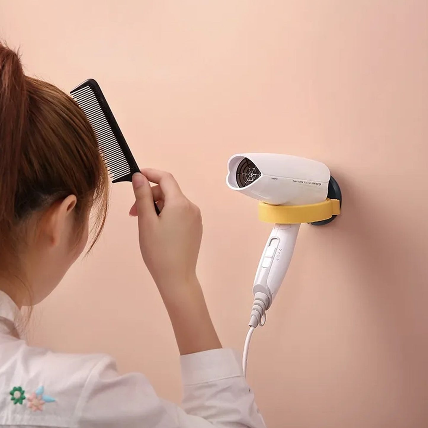 Wall Mount Hair Dryer Holder with Suction Cup, Salon / Home Use  Dryer Stand Rack (1 Pc)