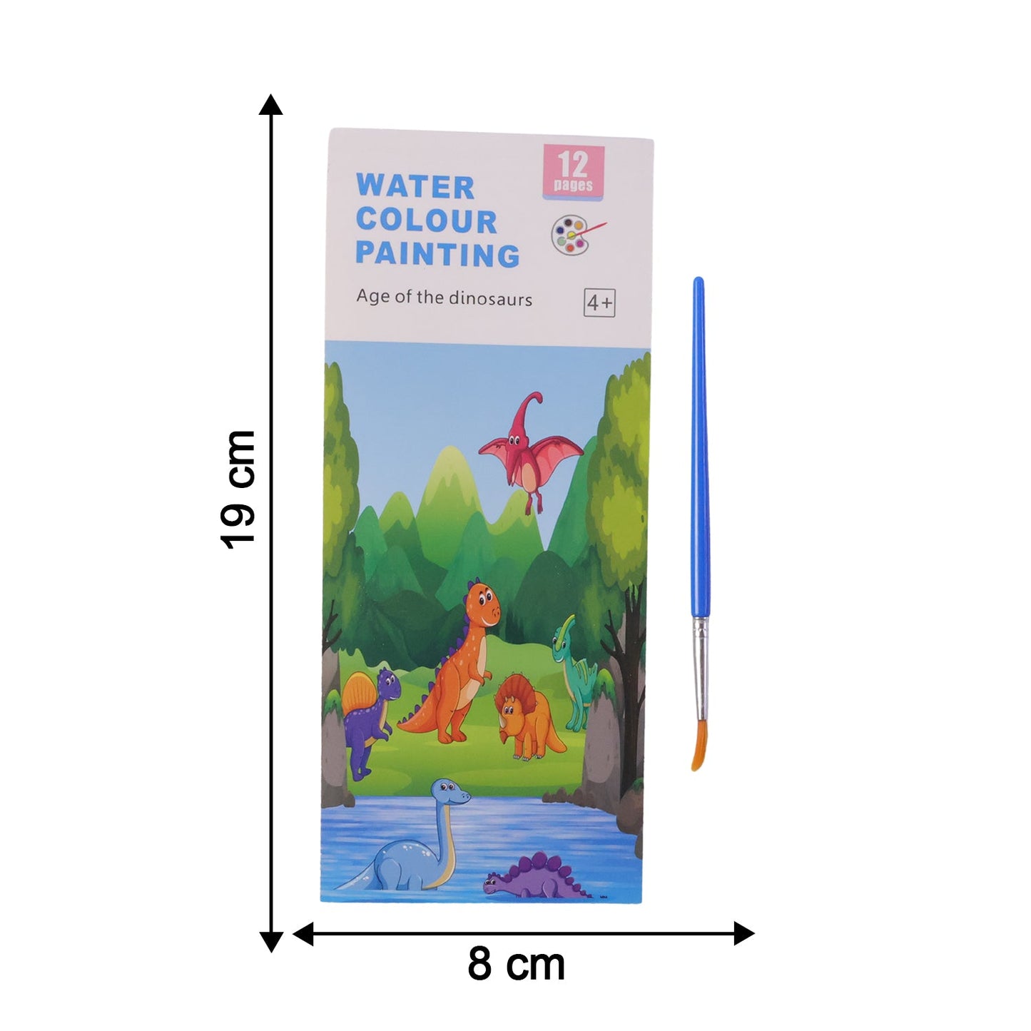 Kids Water Colour Painting Book with Brush (1 Set, 12 Pages)